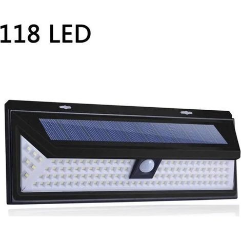 118 Led Lampe Solaire 1000 Lumens Applique Mural Pir Mouvement Capteur Ip65 Etanche Jardin Exterieur.. YYV (1/4)