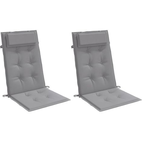 Cojines de silla con respaldo alto 2 uds tela Oxford gris vidaXL (1/6)