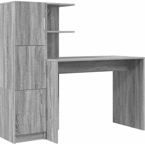 Maison Exclusive - Schreibtisch 2 pcs Graues Sonoma