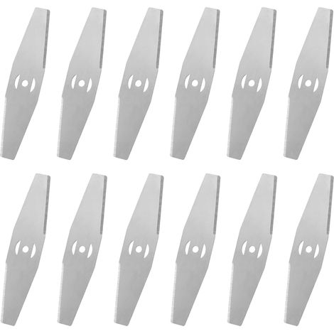 12 Lames de rechange,Acier au carbone,Argenté,Pour coupe-bordure sans fil,Débroussailleuse,Jardin,Ferme