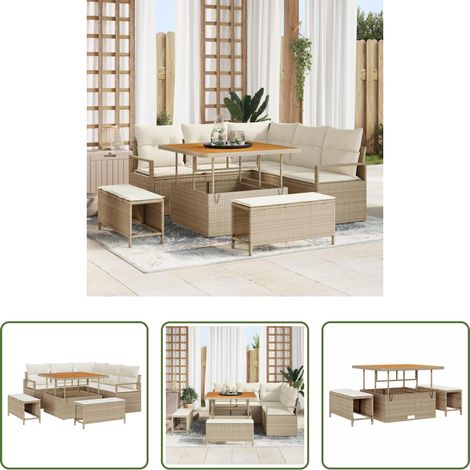 vidaXL Ensemble de canapé de jardin 8 pc 7-Nombre de places (1/5)