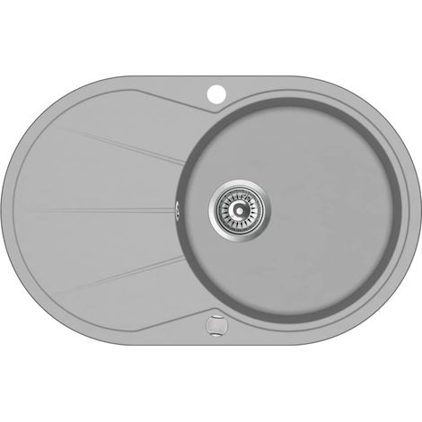 Fregadero de granito de una cubeta ovalado gris 020002328 (1/4)