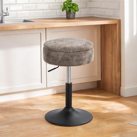 Tabouret de bar gris en chenilla Acero 39 x 39 x 65 cm (1/5)
