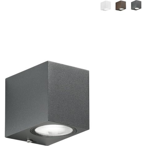 Moderne Außenwandleuchte für Garten aus Aluminium Qubo - Anthrazit (1/2)