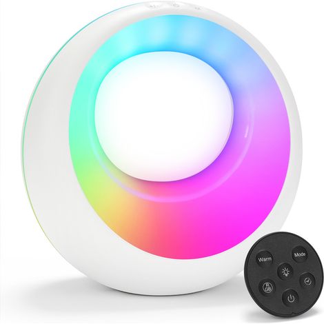 Veilleuse LED RGB pour Bébé et Enfant, Lampe de Chevet Tactile, Dimmable avec Télécommande pour Chambre (1/5)