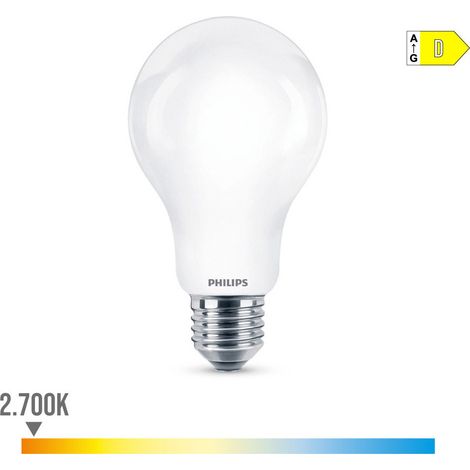 Ampoule LED standard PHILIPS E27 13W 2000lm 2700K Lumière chaude 7x12,1cm