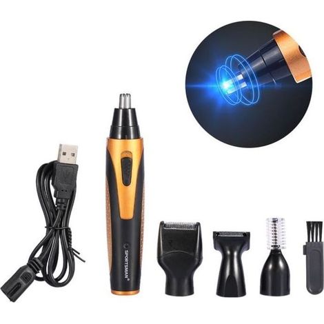 DBA 4 en 1kit des hommes rasage électrique usb charge,tondeuse à cheveux-barbe-sourcils-nez (or) (1/4)
