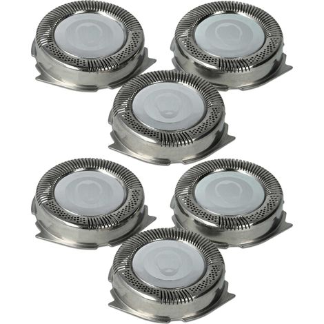 vhbw 6x Ersatz-Scherköpfe kompatibel mit Philips HQ7142, HQ7143, HQ7100, HQ7141, HQ7140, HQ7165, HQ7160, HQ7120 Elektrorasierer