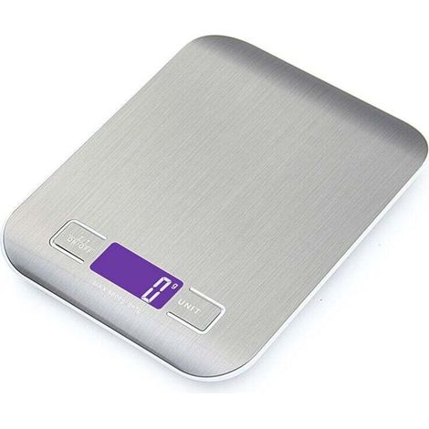 Bilancia da cucina elettronica 5kg/1g, bilancia digitale in acciaio inossidabile con display LCD e funzione tara, bilancia con 4 unità di misura, pesatura degli alimenti per cucinare e cuocere al forn