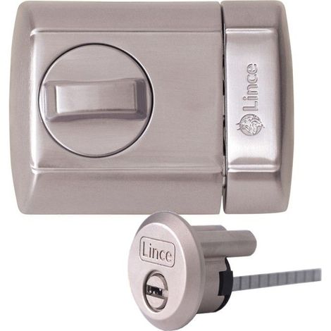 Cerrojo Sobreponer 7X75+26X24Mm 4930-Hc Plata Con Llave Lince (1/3)