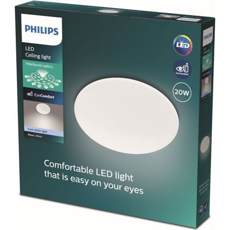 Philips - Plafonnier LED, diamètre 39 cm, 4000 K, 20 W, blanc 915005774211 (1/4)