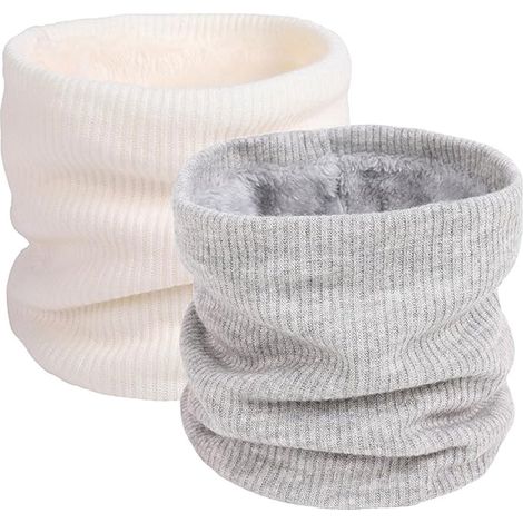 Ensemble de deux cache-cou et masques faciaux multifonctionnels et chauds, en polaire pour une protection contre le vent hivernal, adaptés à des activités telles que la moto, la course à pied et le sk (1/4)