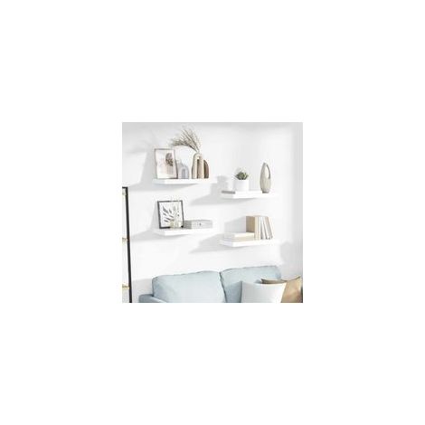 Étagère flottante, blanc brillant, 50 x 23 x 3,8 cm, MDF- Crezuo (1/4)