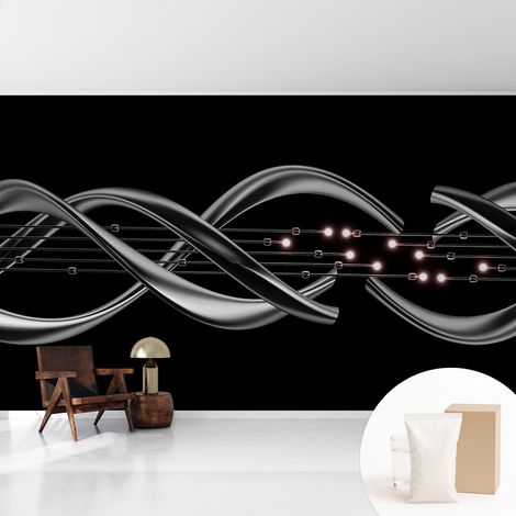 Papier peint intissé mural classique avec imprimé motifs décoratifs design élégant non‑tissé Motif tressé 416x254 cm (1/5)