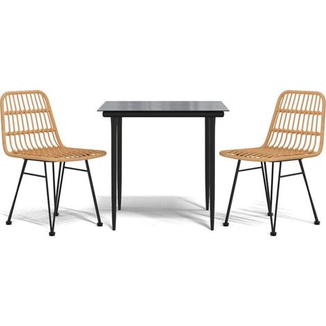 Maison Exclusive - Set da Pranzo da Giardino 3 pz in Polyrattan (1/5)