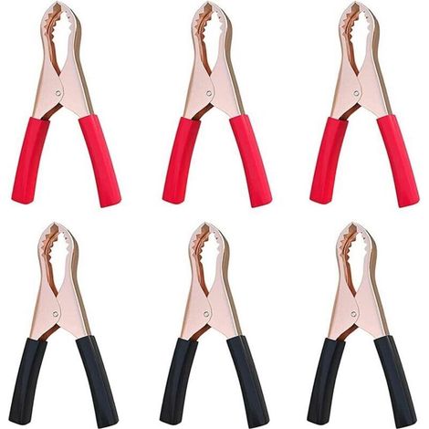 pieces 70mm long car battery alligator clips, 50A insulated battery clamps, copper jumper wire clamps for car, truck, vehicle, boat (1/4)