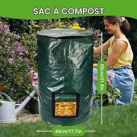 Garden Compost Bag,Small Composter Balcony,Flat Composter with Lid Compost Removal Window (1/3)