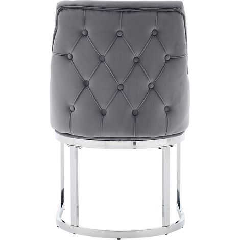 Sillas comedor terciopelo gris 2 unidades OKMYHOME (1/2)