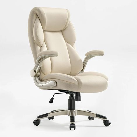 Fauteuil bureau gaming simili cuir, accoudoirs rabattables. Haut dossier hauteur ajustable, rotation 360°, adapté usage domestique et professionnel