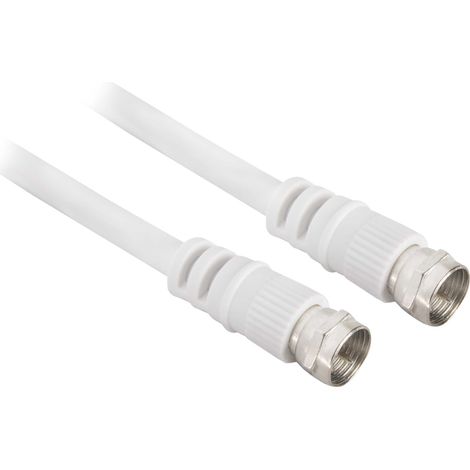 Câble coaxial F (m) - F (m) / droit - blanc - 2,5 mètres