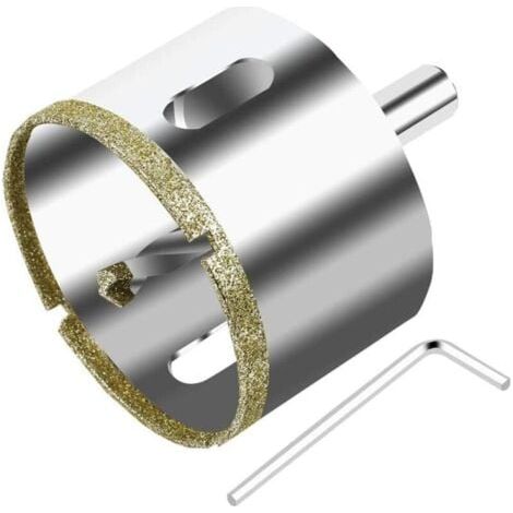 Scie Cloche Diamantée 68 mm avec Foret Guidage de Centrage, Scie Cloche Carrelage avec revêtement diamant, Foret trépan Diamant pour verre, carrelage, céramique, marbre, granit (1/5)