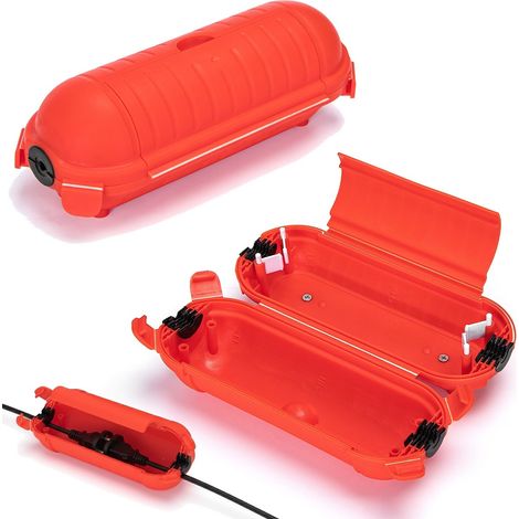 Aigostar Scatola di Giunzione per Prolunga IP44 Rosso Ignifugo 650 Gradi
