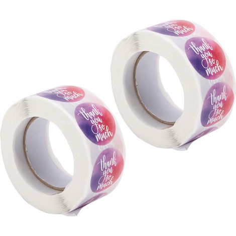 Lot de 2 rubans adhésifs décoratifs Washi violets « Merci beaucoup » pour scrapbooking (1/5)
