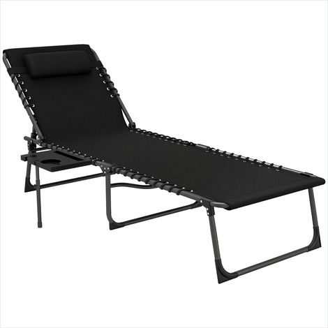 Transat pliable dossier réglable 5 positions avec table et poche (1/5)