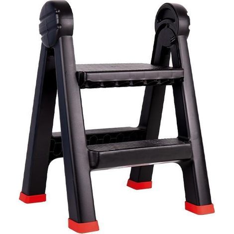 Taburete escalera 2 peldaños con superficie antideslizante (1/5)