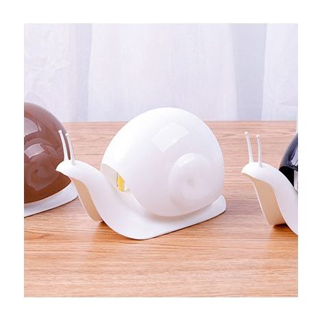 Dispensadores de jabón líquido con forma de caracol de dibujos animados, caja de almacenamiento innovadora con sistema de apertura por presión (Blanco) (1/5)