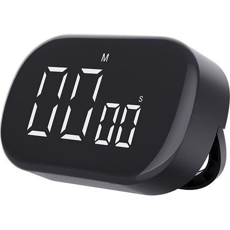 Minuteur - Compte À Rebours - Pour Cuisine Étude Sport - 99 Min 55 S - Avec Support Aimanté Et Suspension - Noir (1/4)