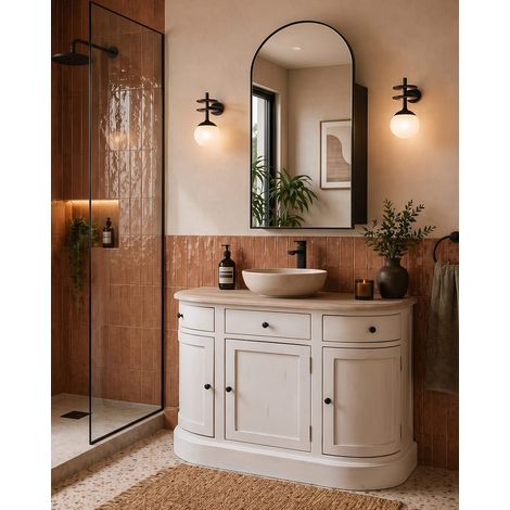 Reno White - Meuble de salle de bain en bois massif de Sungkai blanc (1/5)