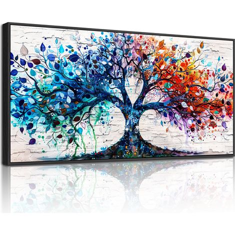 Tableau Decoration Murale Cadre Arbre de Vie Coloré 60x120 cm (1/5)