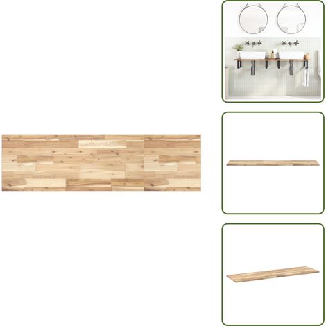 The Living Store Dessus de meuble de salle de bain non traité bois d'acacia - Dessus de table en bois (1/5)
