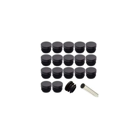 SHINING HOUSECapuchons de chaise noirs 16mm 32 pièces capuchons de chaise capuchons ronds en plastique capuchons de tube de chaise capuchons de pied de chaise Protection des pieds de chaise - Crezuo (1/4)