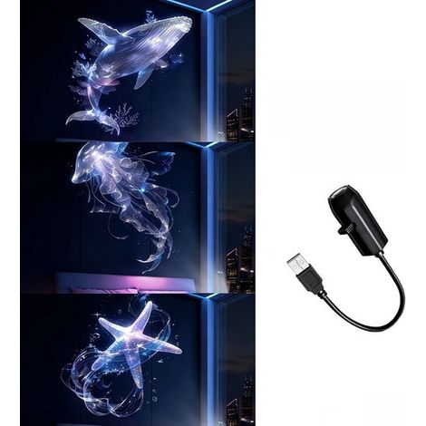 Lampe de projection enfant – 360° rotative – 3 plaques – USB – Projecteur océan – Chambre bébé (1/5)