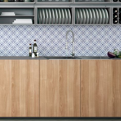 Sticker Mural Carrelage adhésif Cuisine Salle de Bain - 24 STICKERS CARRELAGES DELFT COLOGNE - 24stickers10x10cm (1/5)