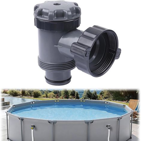 Valve d'arrêt 1-1/2" de rechange pour pompe filtrante de piscine Valve à piston de rechange, avec raccord de tuyau pour l'entrée et la sortie, accessoires de piscine (1/5)