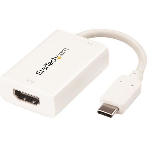 StarTech.com USB-C auf HDMI Adapter mit USB Stromversorgung - USB Typ C zu HDMI Konverter fr Computer mit USB C - 4K 60Hz - Wei - Externer Videoadapter - USB-C 3.1 / Thunderbolt 3 - HDMI - wei (CDP2HD (1/5)