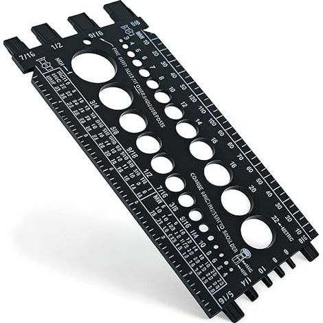 Jauge De Boulon (métrique Et SAE), Outil De Mesure En Plastique Pour Dimensionner Rapidement Écrous Et Boulons, Taille De Boulon Et Jauge De Filetage Pour Le Bricolage, Tailleur De Boulons (1/5)