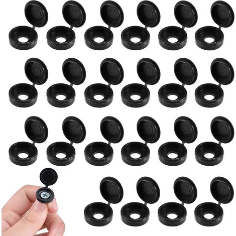 200 Pièces Couvre Vis en Plastique Capuchons de Couvercle à Vis à Charnière Couvercle Décoratif à Vis pour Décoration de Maisons, Armoires et Armoires