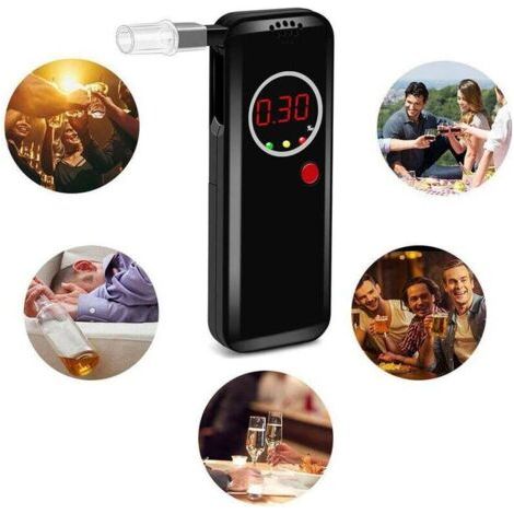 Nazalus-Vente chaude-Ethylotest portable et éthylotest avec affichage digital LCD et résultats rapides et précis de la concentration d'alcool dans le sang, noir(Sans batterie) (1/5)