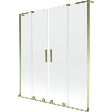 Mexen Velar L Duo Badewannen-Falttür, 2-flügelig, 150 x 150 cm, transparent, gold - 896-150-003-02-50 (1/2)