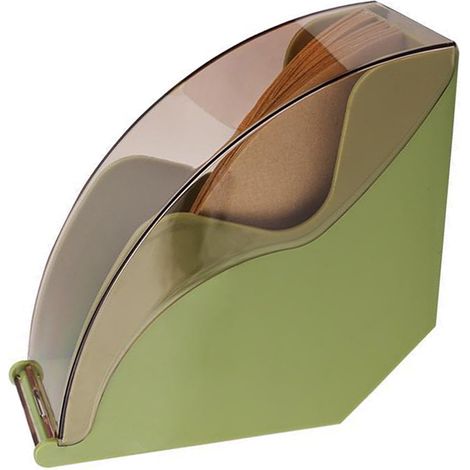 V60 fächerförmige Aufbewahrungsbox aus Acryl für Kaffeefilterpapier, staubdichte Aufbewahrungsbox für Kaffeefilterpapier, grün. (1/5)