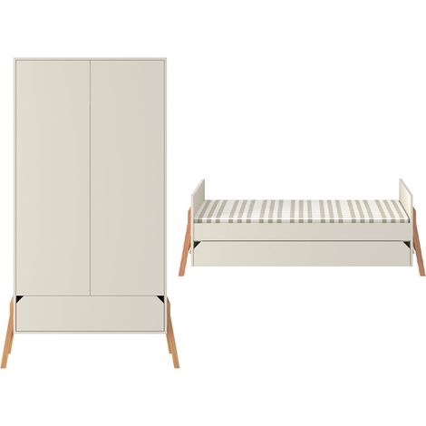 Mitwachsendes Babybett 70x140 und 2-türiger Kleiderschrank Bellamy Lotta Kaschmir (1/5)