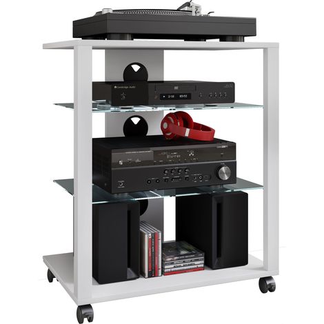 Hifi Mobili Rack Vetro Phono Folas Rolls 70x60x41 - VCM