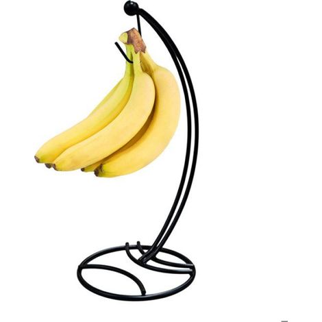 Support à Bananes - Métal - Hauteur 33,5 cm Profondeur 15 cm - Pour Rangement Cuisine et Maturation Naturelle - 1 Pièce (1/5)