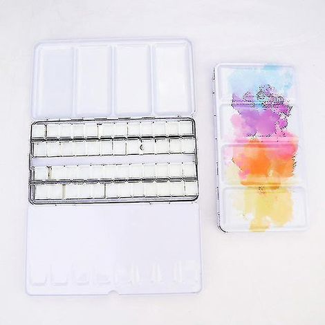 Aufbewahrungsbox aus Eisen für leere sternförmige Paletten mit 24/48 Fächern und halben Näpfchen für Aquarell-/Öl-/Acrylfarben. (1/4)