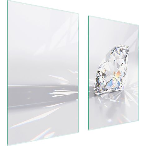 PLAQUE DE PROTECTION EN VERRE POUR POÊLE 75x52 DIAMANT (1/5)