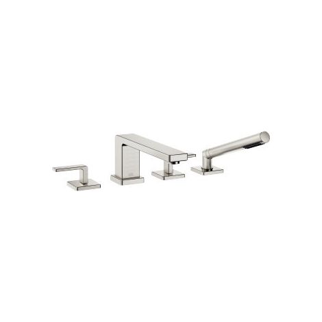 Dornbracht LULU miscelatore per vasca a quattro fori per linstallazione su bordo vasca o piastrelle, sporgenza 215 mm, 27512710, colorazione: Platino Opaco - 27512710-06